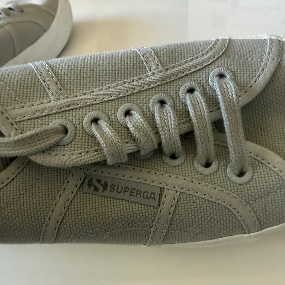Superga Light Gray Canvas Sneakers